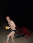 Navy blue swim team speedo size 30 with football