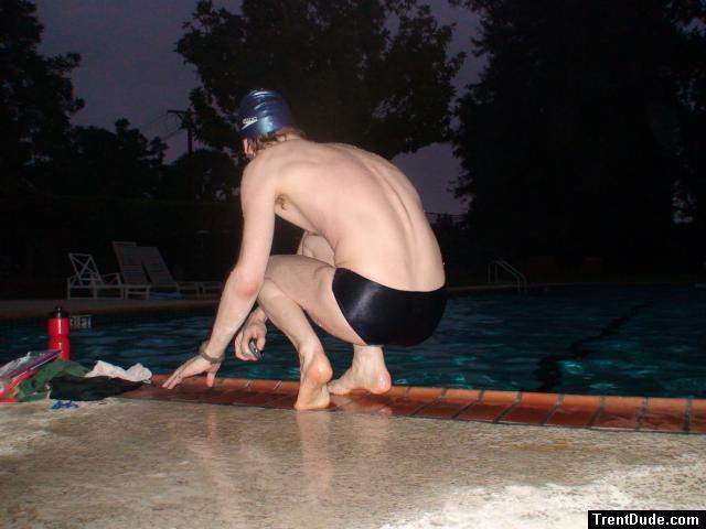 Swim team speedo size 30 (feet) (rear) long hair