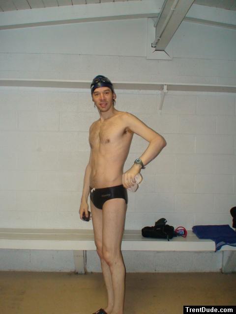 swim team brief in the locker room