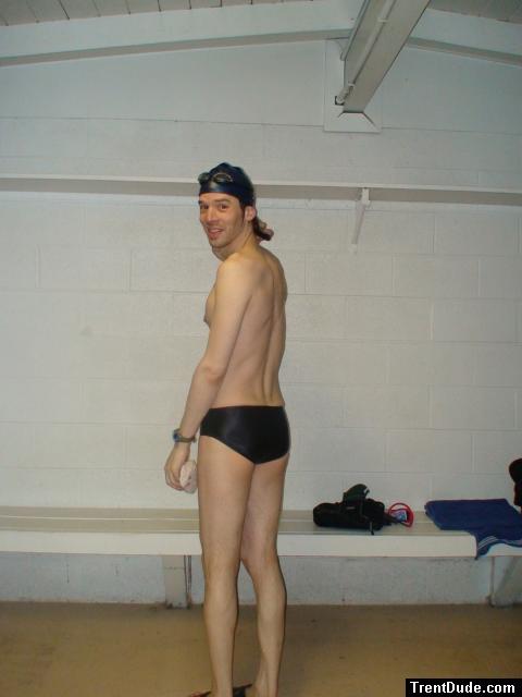swim team brief in the locker room