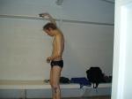 navy blue swim team speedo (bulge)