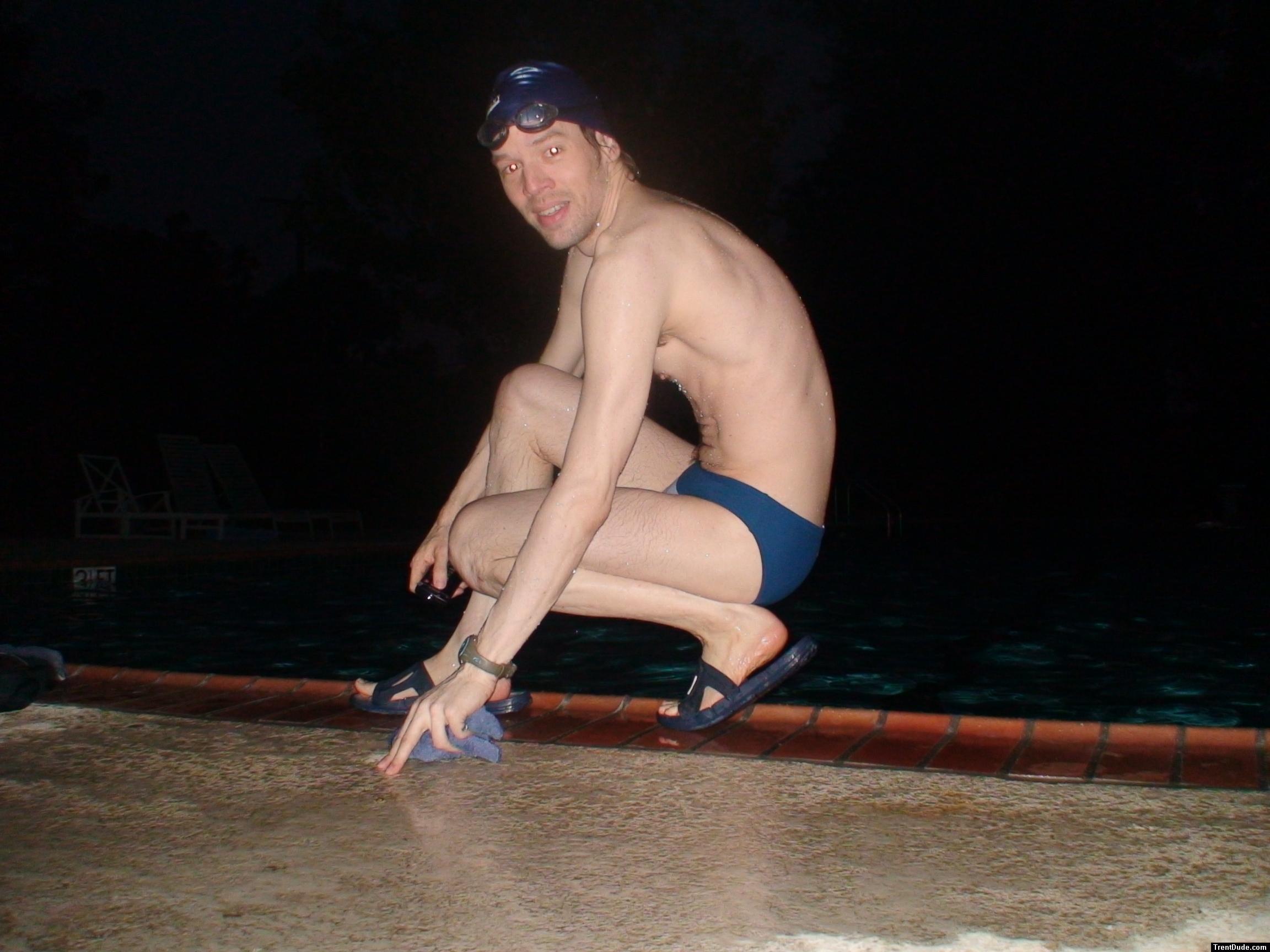 Calvin Klein - Hipster Swim Brief Lagoon/Marina - sitting by the pool