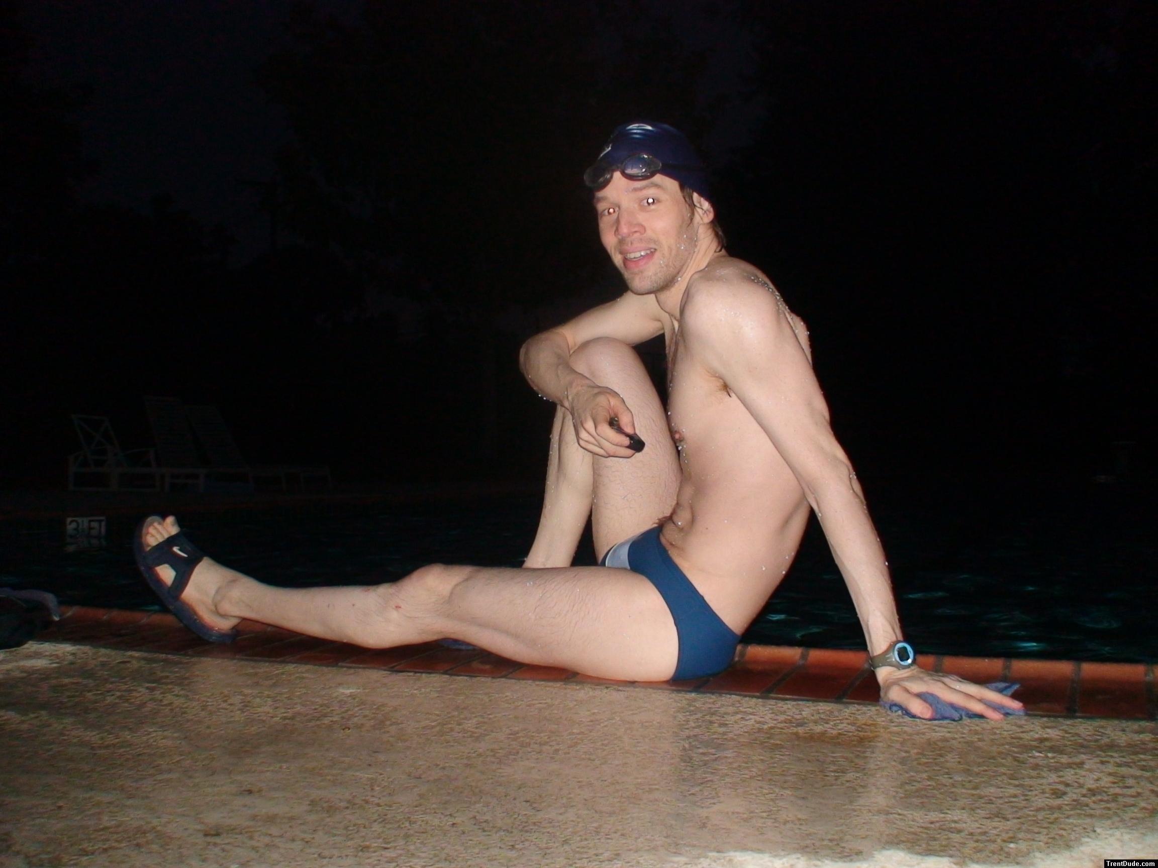 Calvin Klein - Hipster Swim Brief Lagoon/Marina - sitting by the pool