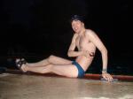 Calvin Klein - Hipster Swim Brief Lagoon/Marina - sitting by the pool