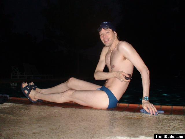 Calvin Klein - Hipster Swim Brief Lagoon/Marina - sitting by the pool