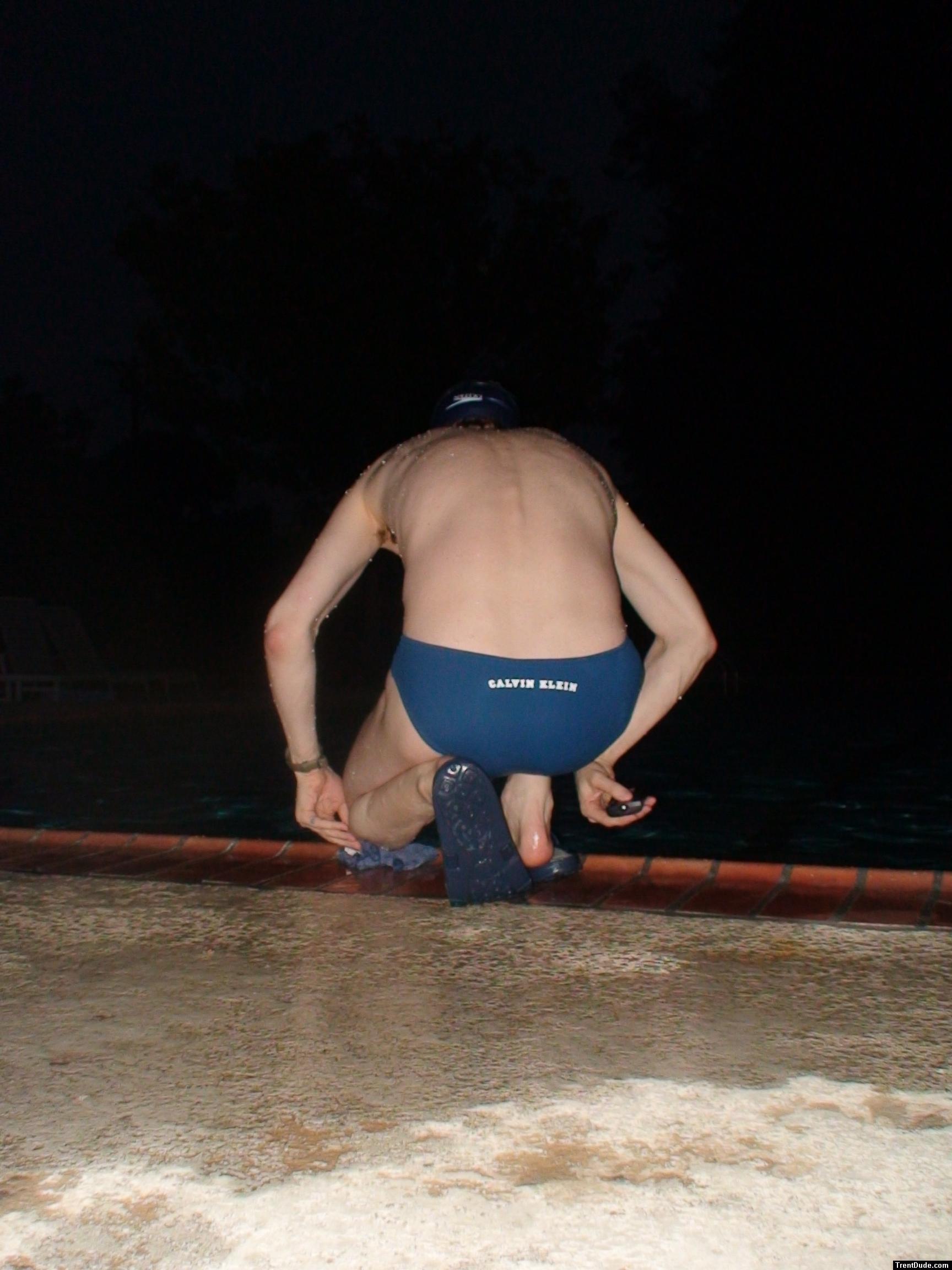 Calvin Klein - Hipster Swim Brief Lagoon/Marina - about to jump in for an early swim