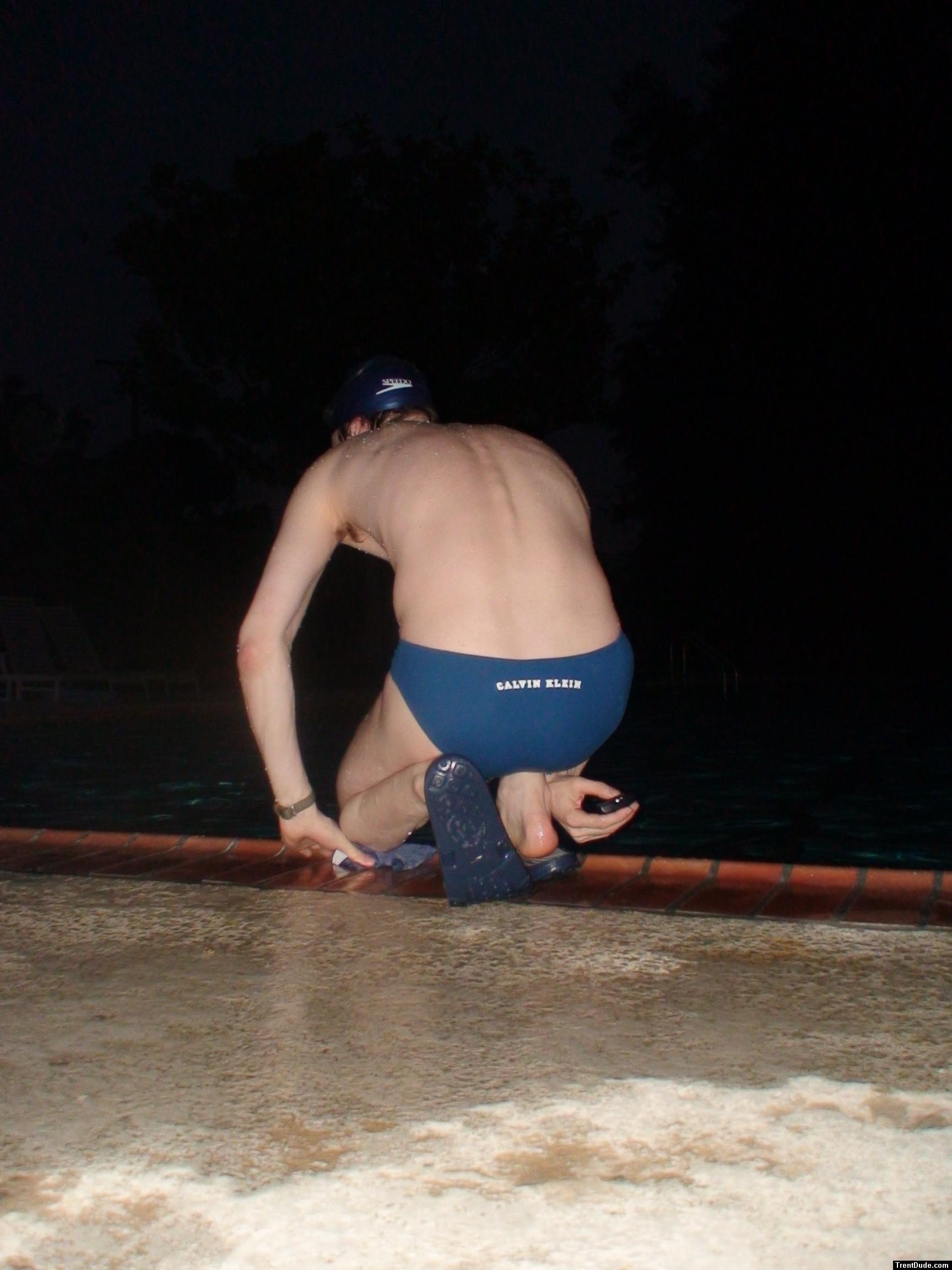 Calvin Klein - Hipster Swim Brief Lagoon/Marina - about to jump in