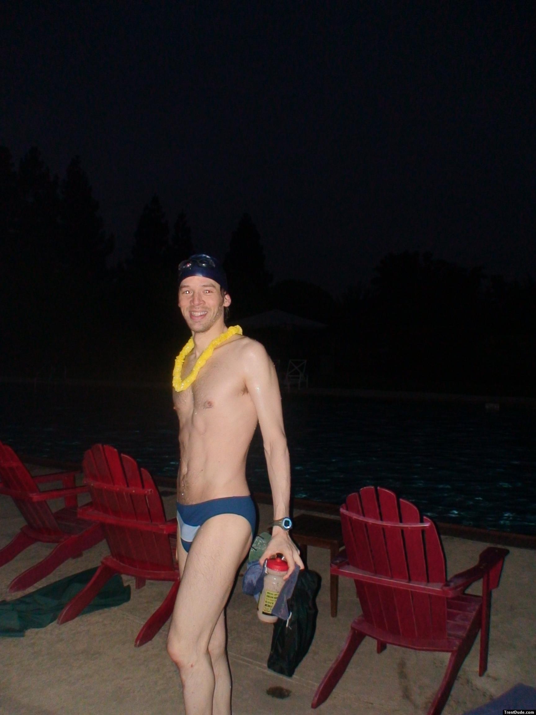 Wearing a lei - Calvin Klein - Hipster Swim Brief Color: Lagoon/Marina Size: S from macys.com (best)