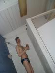 swim brief in the shower
