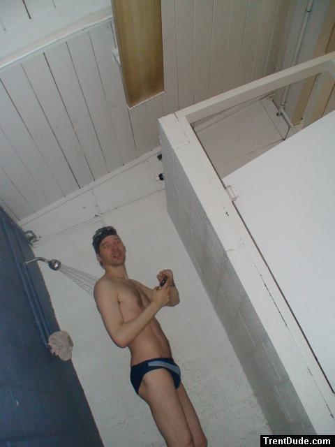 swim brief in the shower