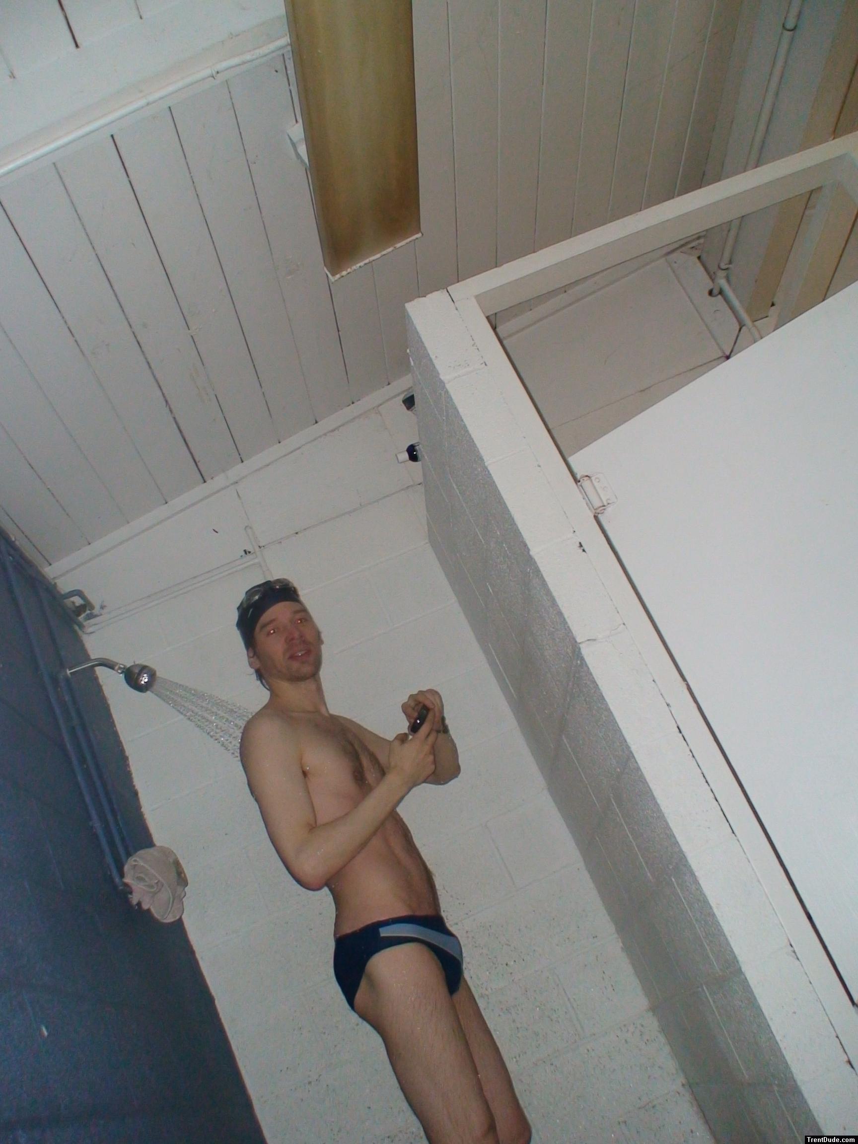 swim brief in the shower