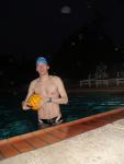 Water polo player in the pool