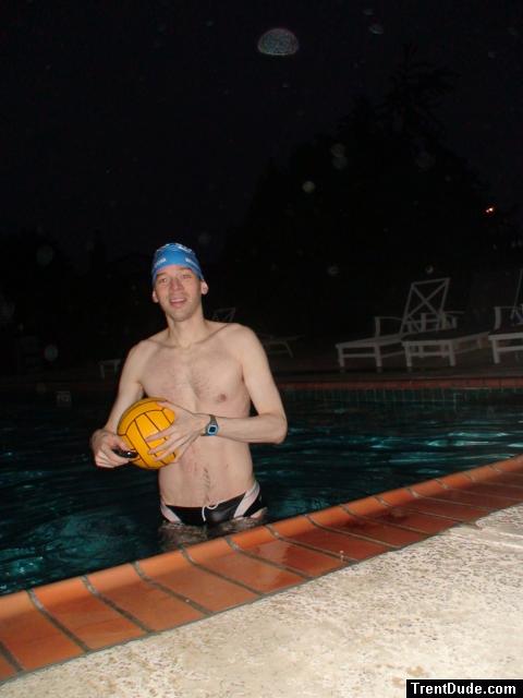 Water polo player in the pool