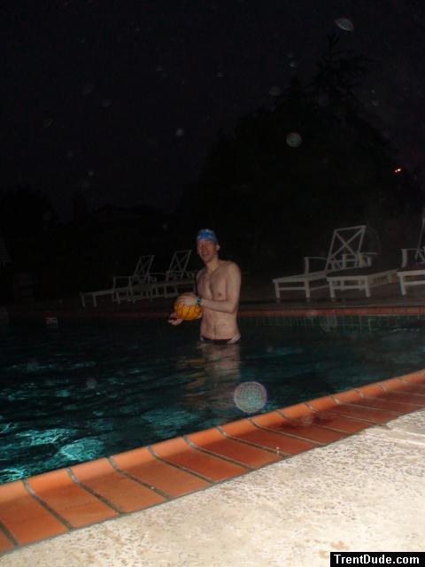 No one else to play water polo with in the middle of the night