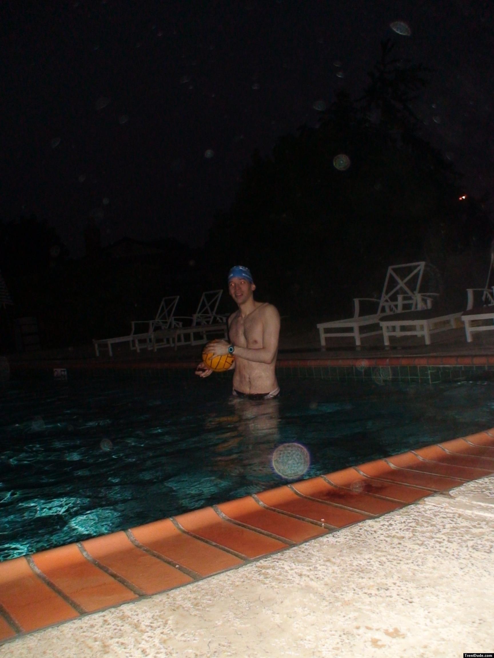 No one else to play water polo with in the middle of the night