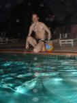 Sitting next to the pool