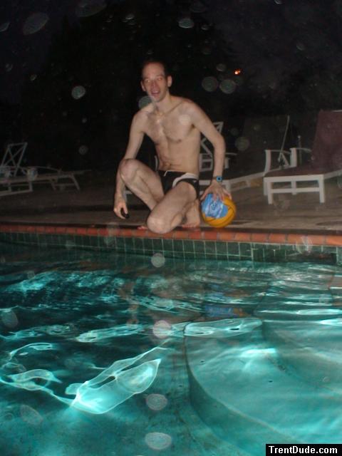 Sitting next to the pool