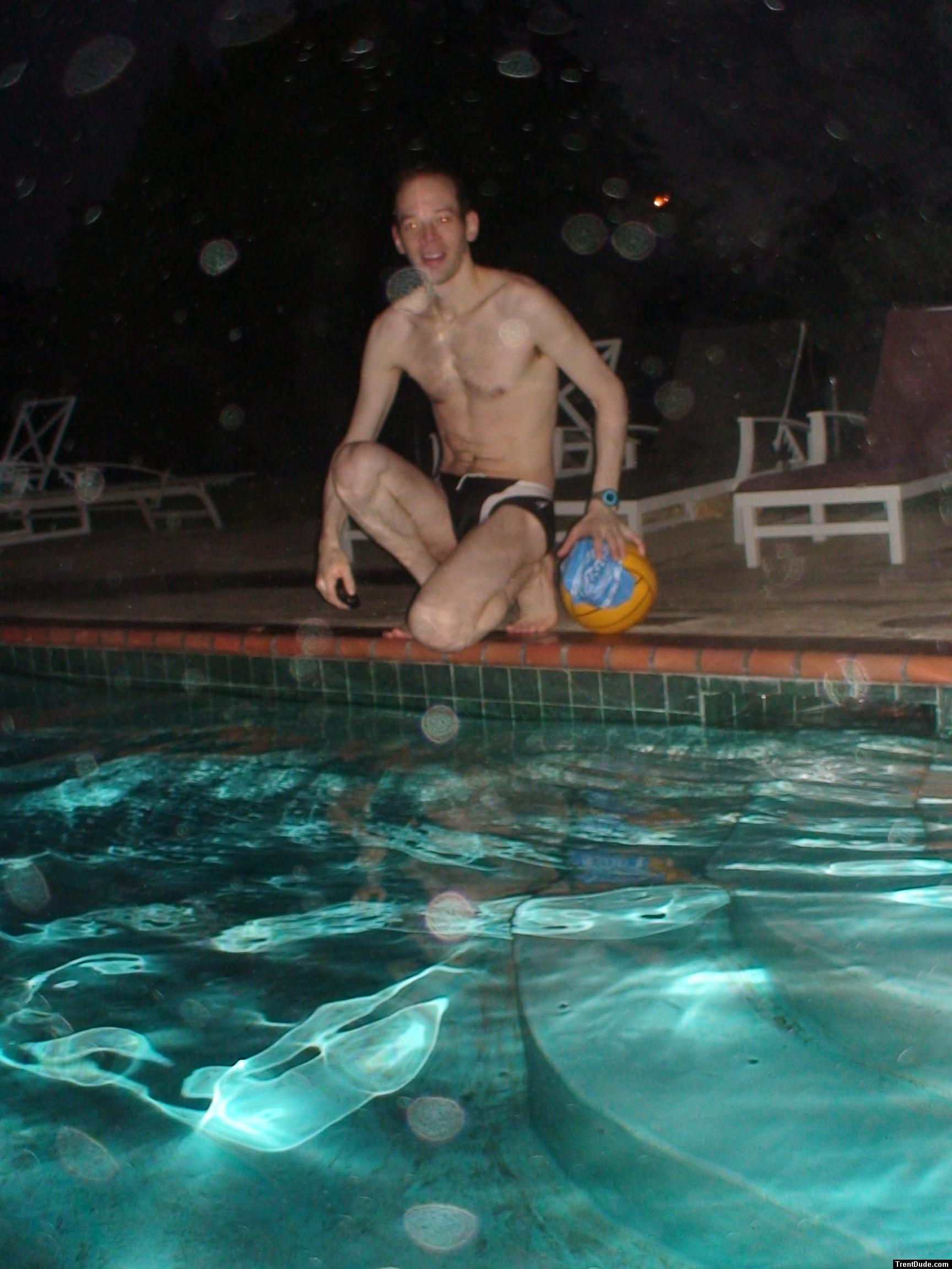 Sitting next to the pool