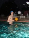 Clear water and a water polo ball
