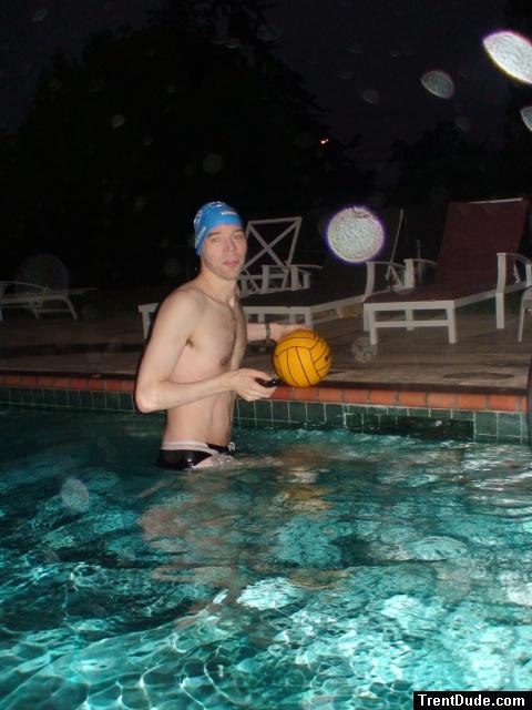 Clear water and a water polo ball