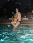 water polo ball in the rain