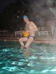 water polo ball in the rain, his weight that morning was 152 lbs