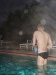 Taking the swim cap off (rear)