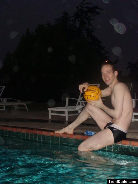 Swimmer dude with yellow Mikasa water polo ball from amazon.com shipped