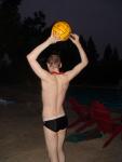 Lifting the water polo ball (back msucles) (rear)
