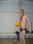 The ball fits next to his chest