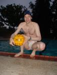Five-toed Water polo player in a white Speedo (feet) (red eye)