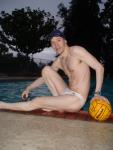 He scored his best swimming time on the 500M just a few moments before this photo (Water polo player with white Speedo)