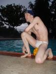 Almost embarrased to play water polo in a white speedo (bulge) (feet) (best) (chest hair) (legs)