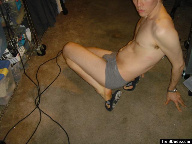 Grey Hanes Underwear, reef slippers