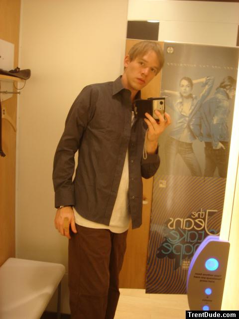 Wishing he could get a job at the Gap so he could afford some clothes!