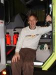 Trent on an Oshkosh  fire truck