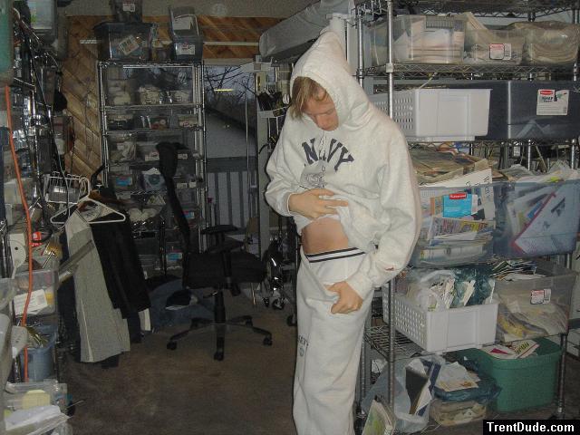 Navy Sweatpants showing Tommy Underwear