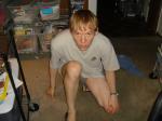 Grey Hanes Underwear, reef slippers