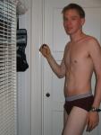 Red hanes briefs, smile!