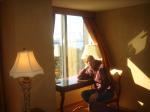 Hotel room in Lake Tahoe california (wearing Quiksilver jeans, Everlast Sweat shirt)