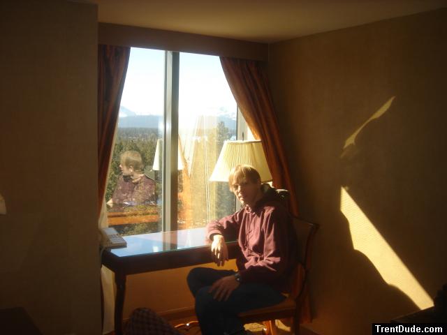 Hotel room in Lake Tahoe california (wearing Quiksilver jeans, Everlast Sweat shirt)