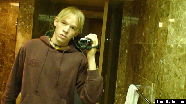 Blonde hair and black eyes!