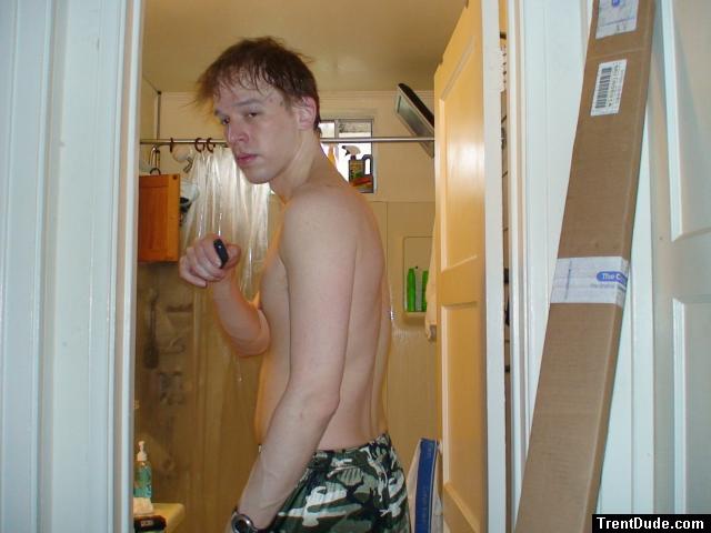 After a shower in boxers (you looked stoned)