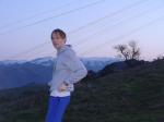 John deere sweatshirt, blue sweat pants, snowy mountain!