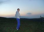 Getting up early to check the fence (blue sweat pants backside)