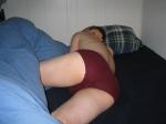 Sleeping in Red Hanes Fashion Briefs underwear (butt)