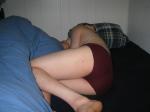 Sleeping in Red Hanes Fashion Briefs underwear (butt)