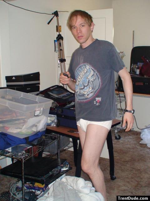 T-shirt resting on thigtey whitey