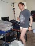 Doing housework in tightey whiteys!