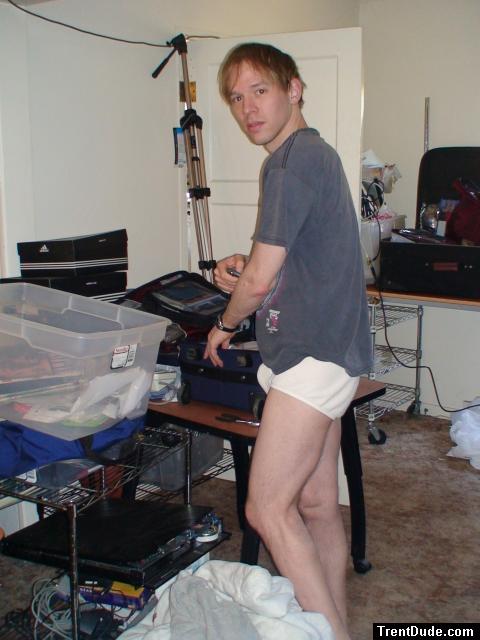 Doing the laundry in Hanes  tightey whiteys